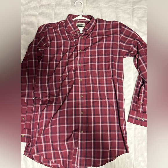 Wrangler Shirt Mens LT Riata Red Check Country Western - Picture 1 of 2